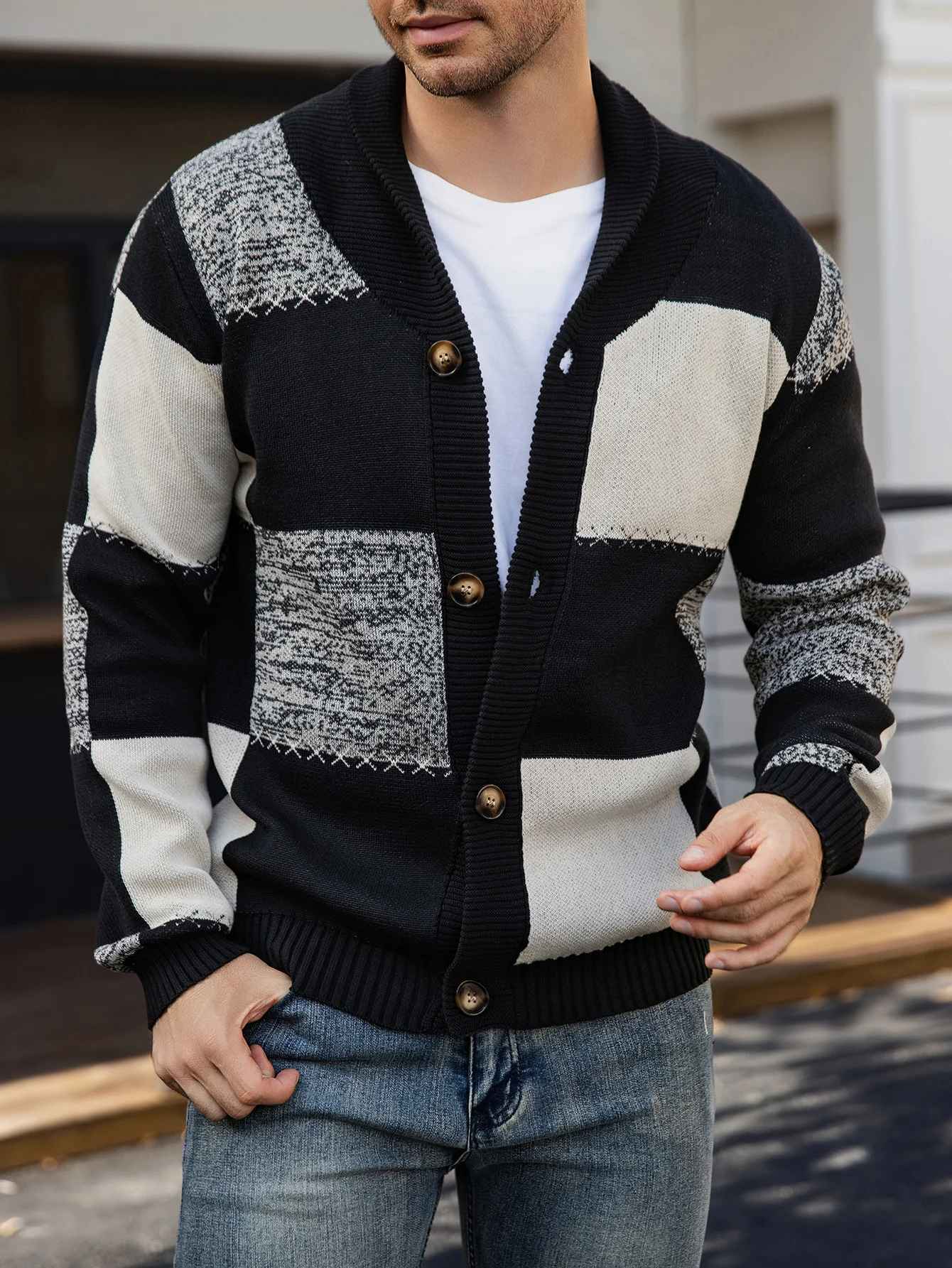 ARVON™ – Cardigan homme à carreaux Nidyan Paris